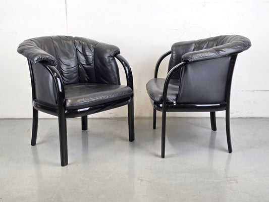 WK MÖBEL LOUNGE STUHL esszimmer esstisch leder schwarz vintage büro schreibtisch