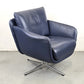 VINTAGE SESSEL leder blau lounge chair tv stuhl designer