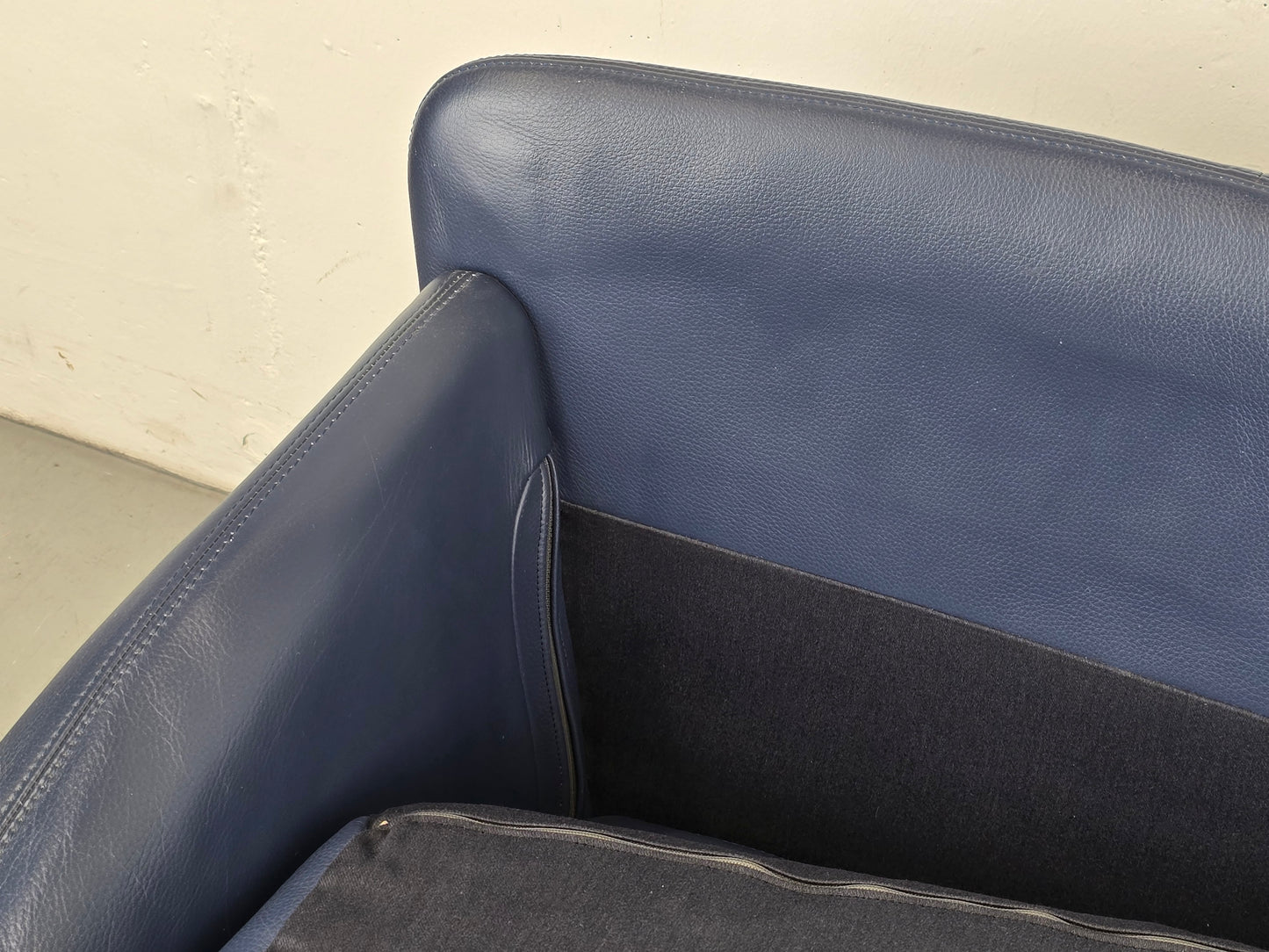 VINTAGE SESSEL leder blau lounge chair tv stuhl designer