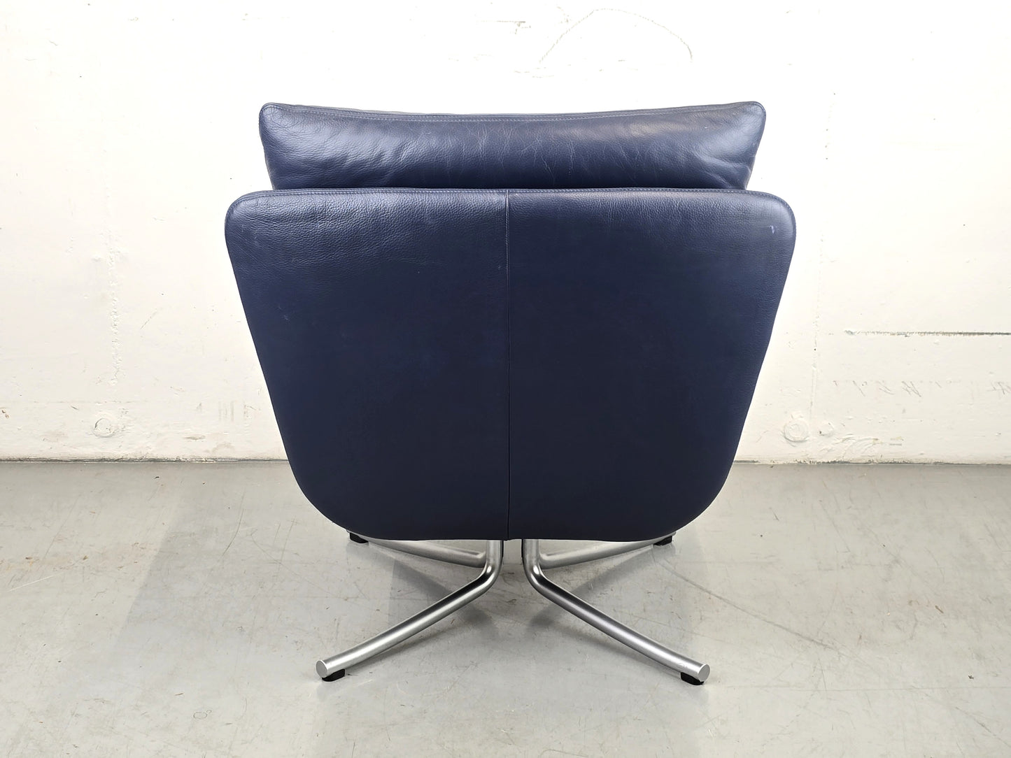 VINTAGE SESSEL leder blau lounge chair tv stuhl designer