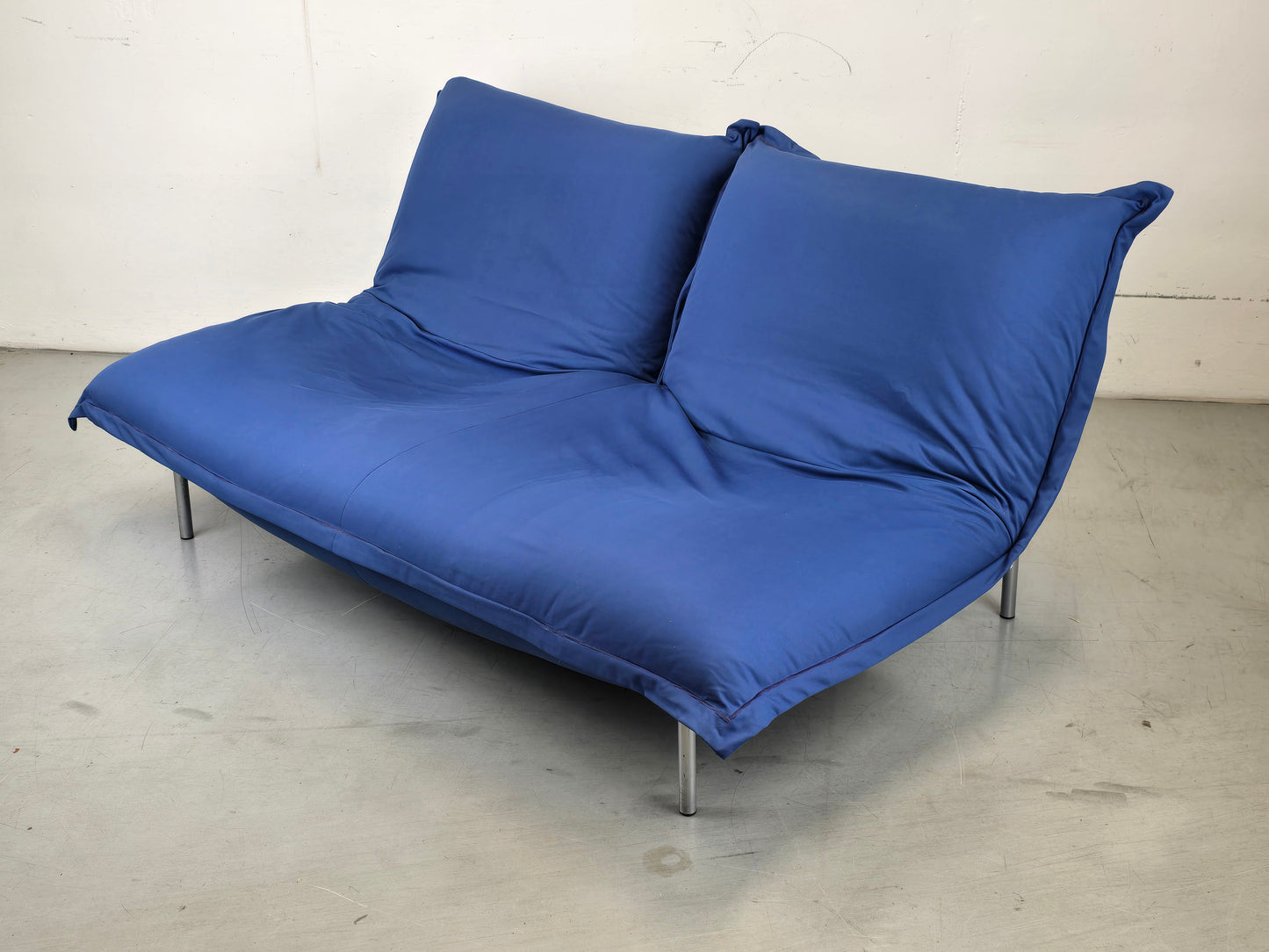 LIGNE ROSET SOFA 2er couch CALIN vintage pascal mourgue blau sitzsack sessel