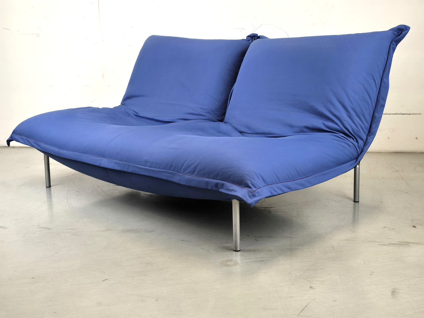 LIGNE ROSET SOFA 2er couch CALIN vintage pascal mourgue blau sitzsack sessel