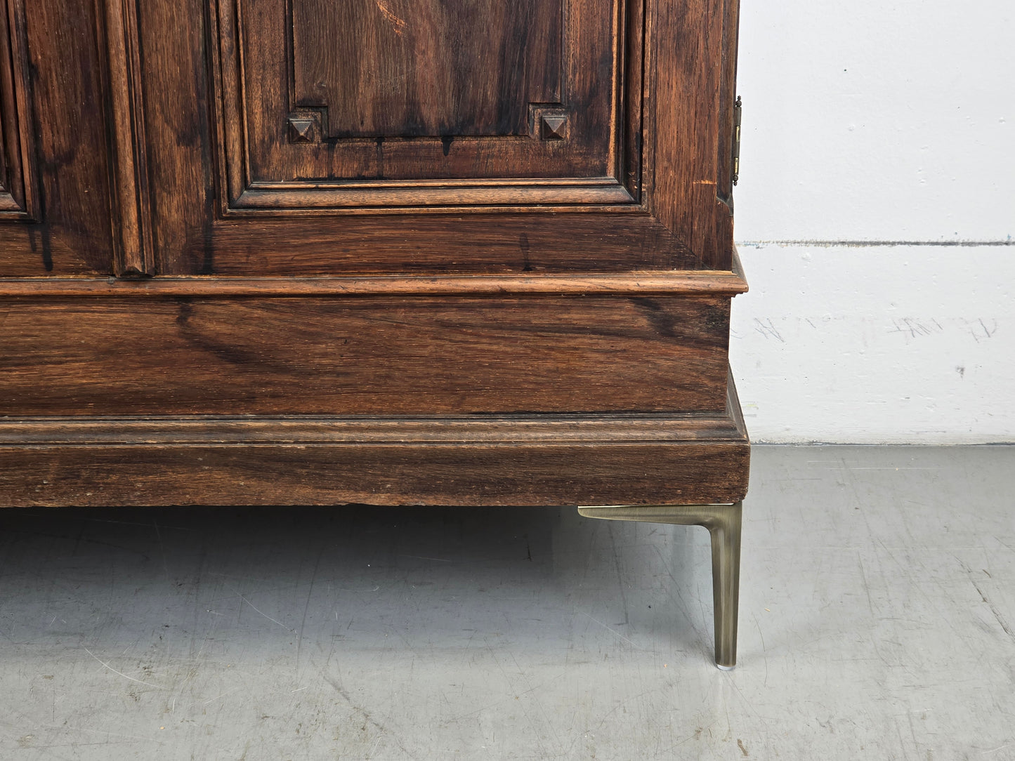 ANTIK VITRINENSCHRANK vitrine holz eiche bücher regal Bibliothek englisch herrenzimmer vintage