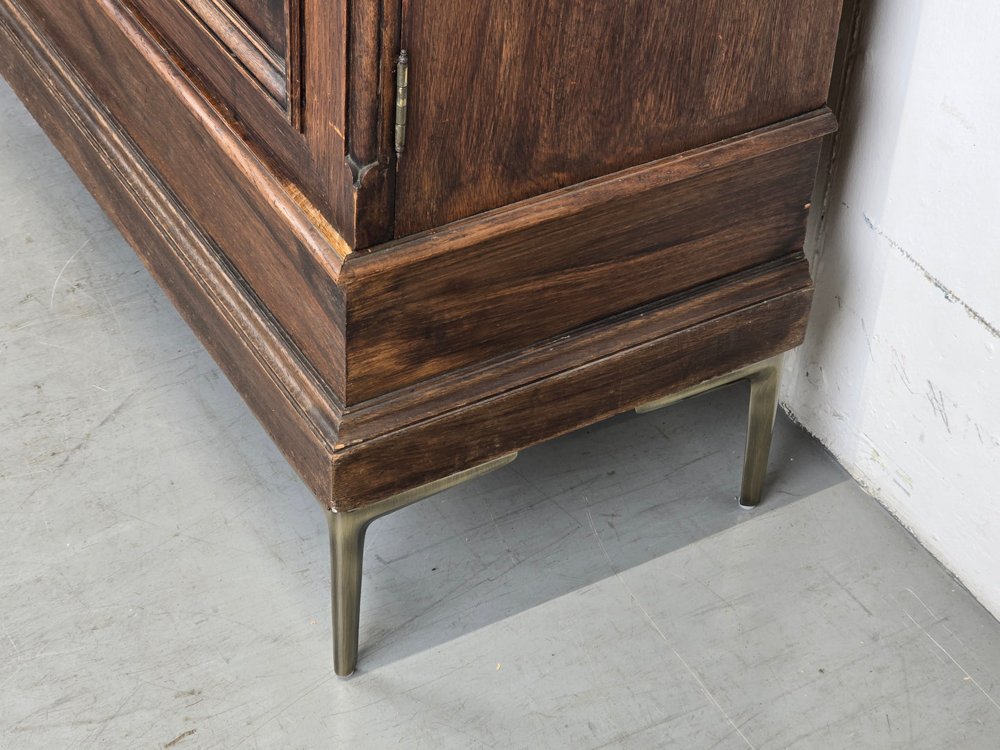 ANTIK VITRINENSCHRANK vitrine holz eiche bücher regal Bibliothek englisch herrenzimmer vintage