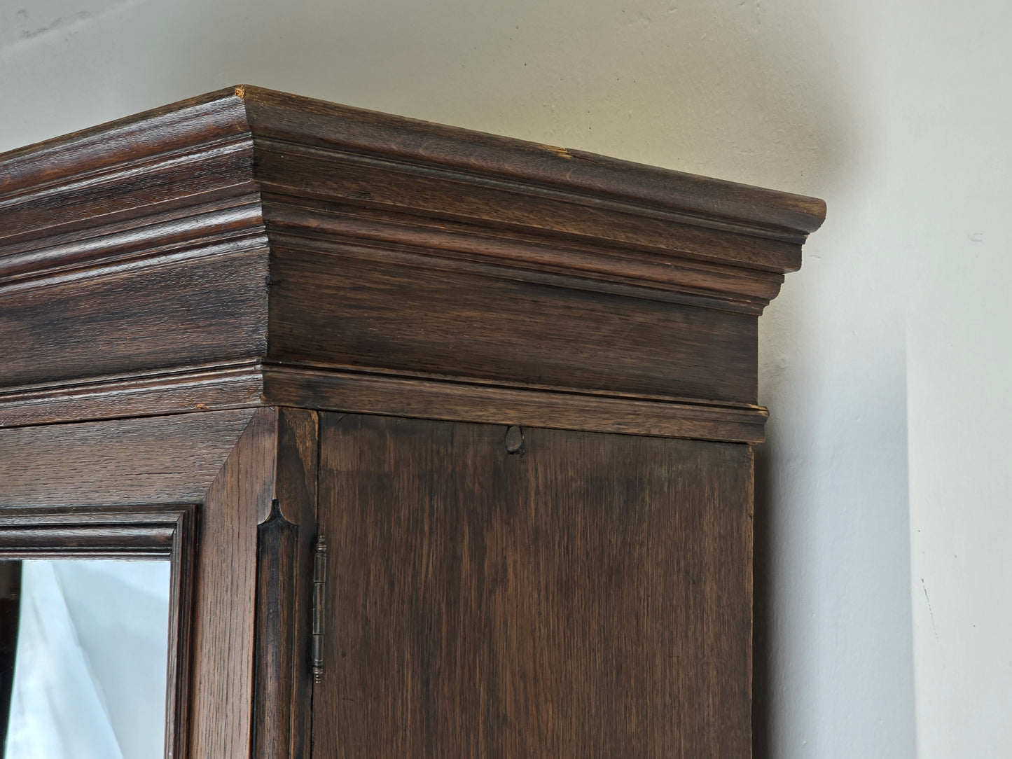 ANTIK VITRINENSCHRANK vitrine holz eiche bücher regal Bibliothek englisch herrenzimmer vintage