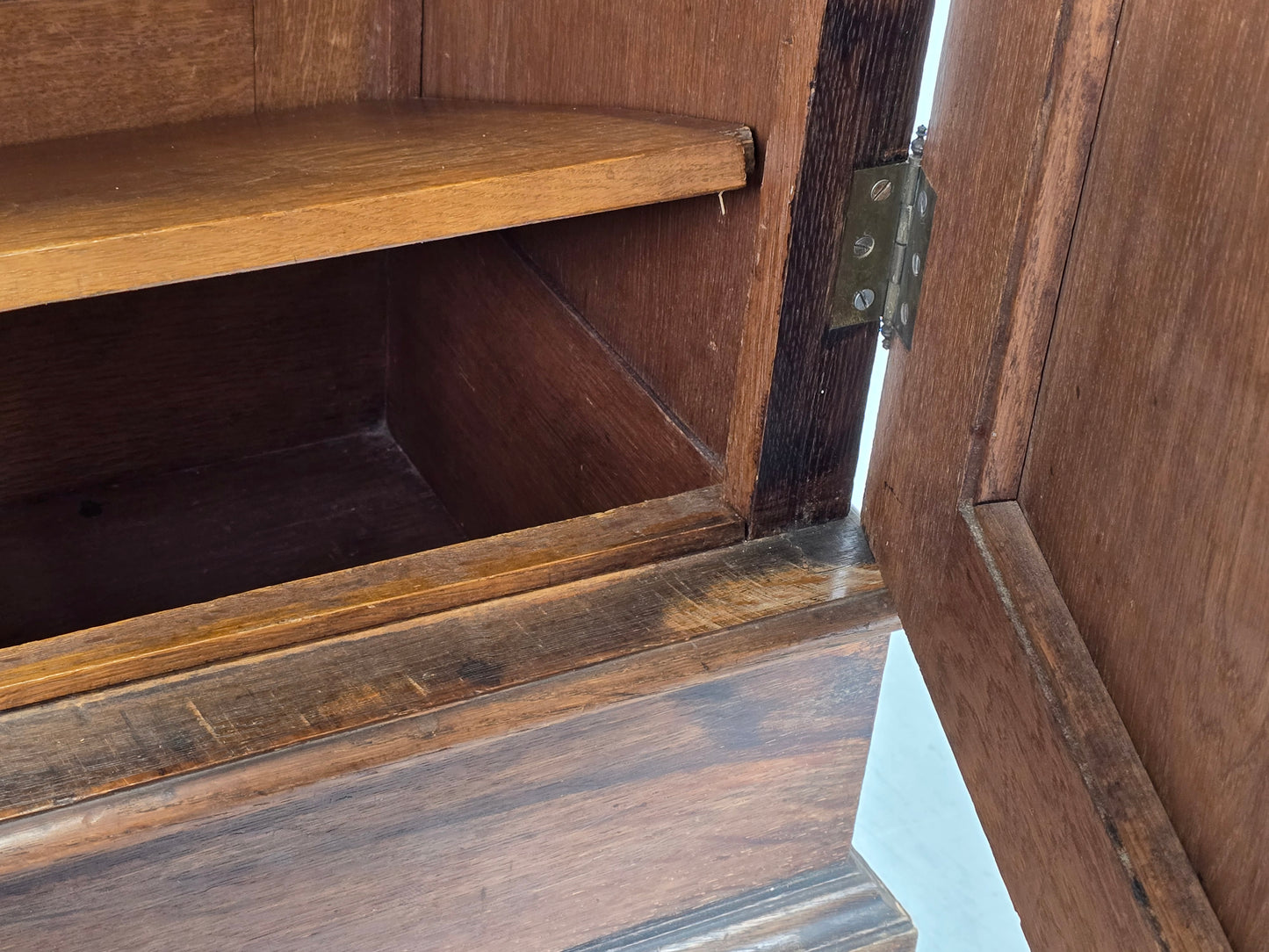 ANTIK VITRINENSCHRANK vitrine holz eiche bücher regal Bibliothek englisch herrenzimmer vintage