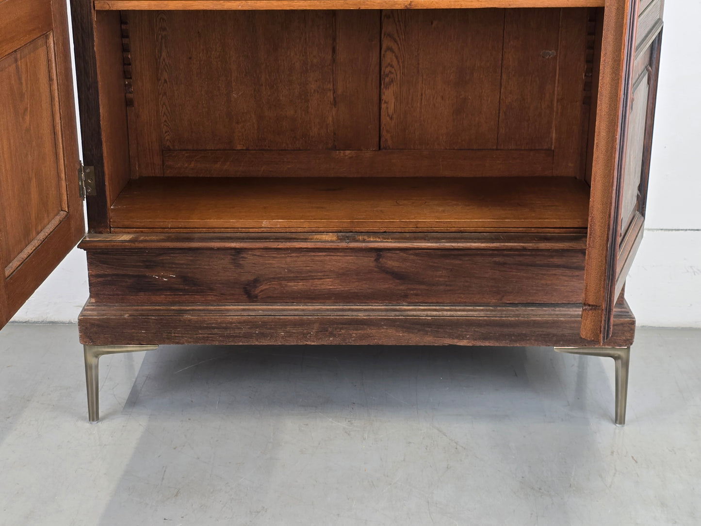 ANTIK VITRINENSCHRANK vitrine holz eiche bücher regal Bibliothek englisch herrenzimmer vintage