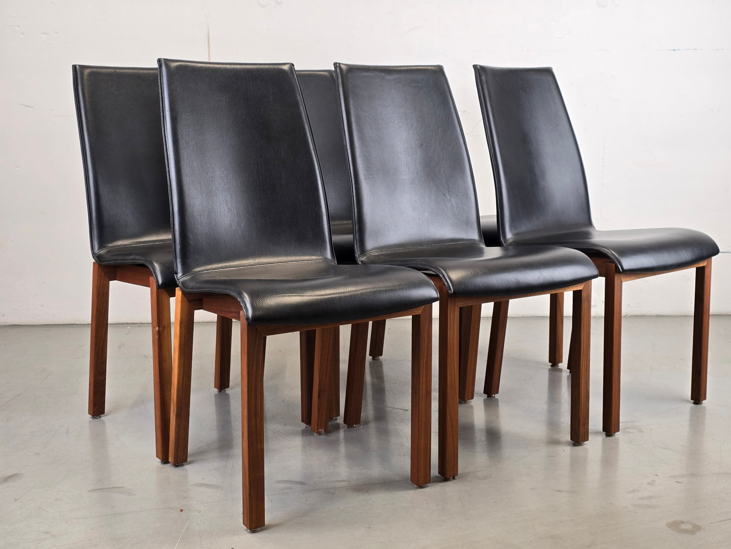 VINTAGE LEDER STÜHLE nussbaum holz stuhl esszimmer esstisch küche