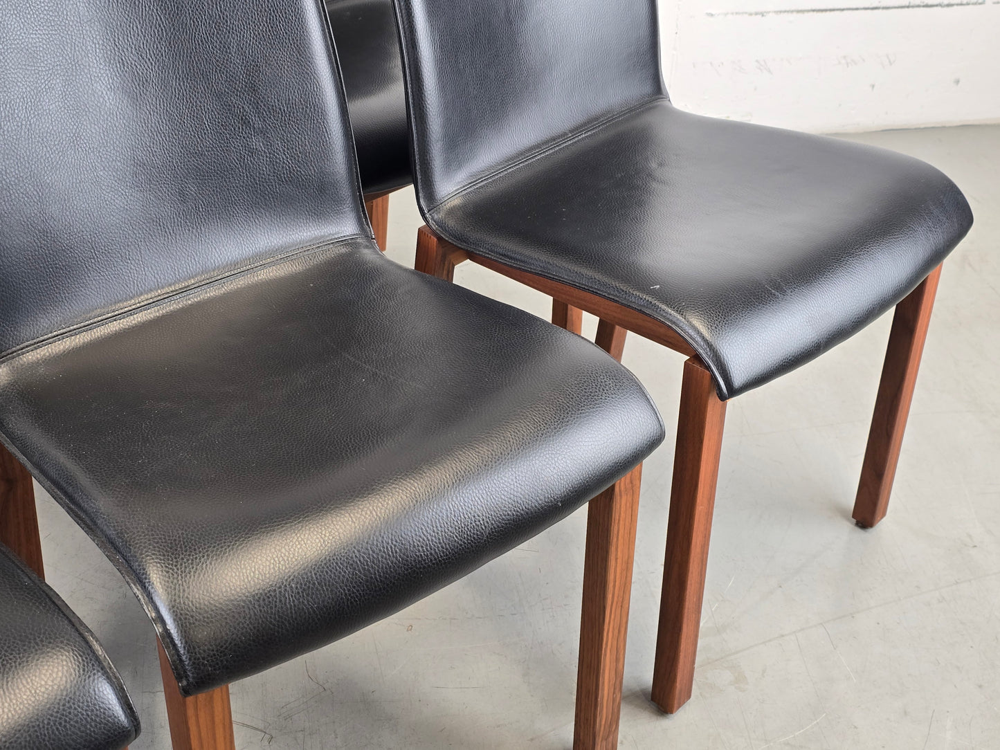 VINTAGE LEDER STÜHLE nussbaum holz stuhl esszimmer esstisch küche