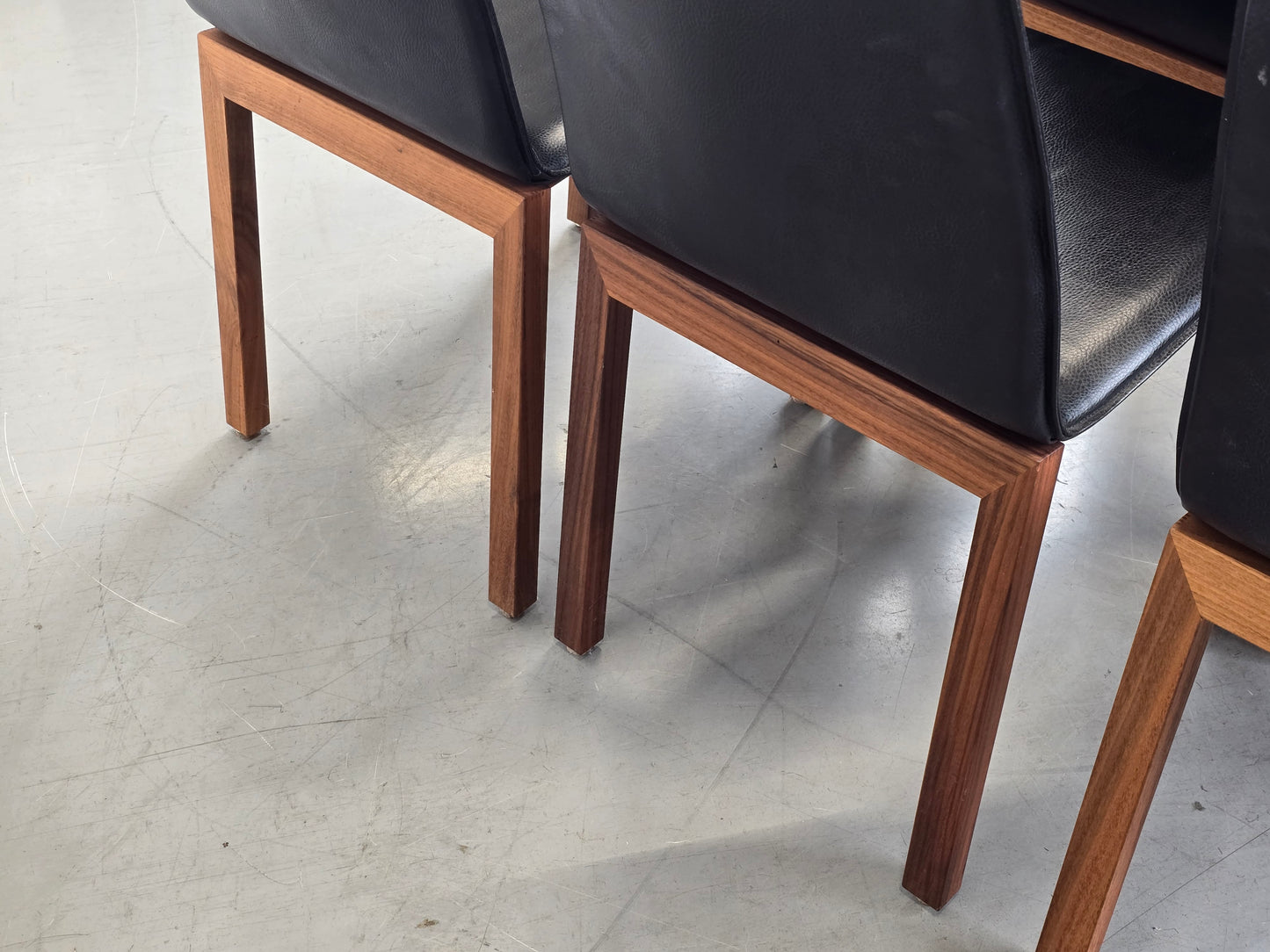 VINTAGE LEDER STÜHLE nussbaum holz stuhl esszimmer esstisch küche