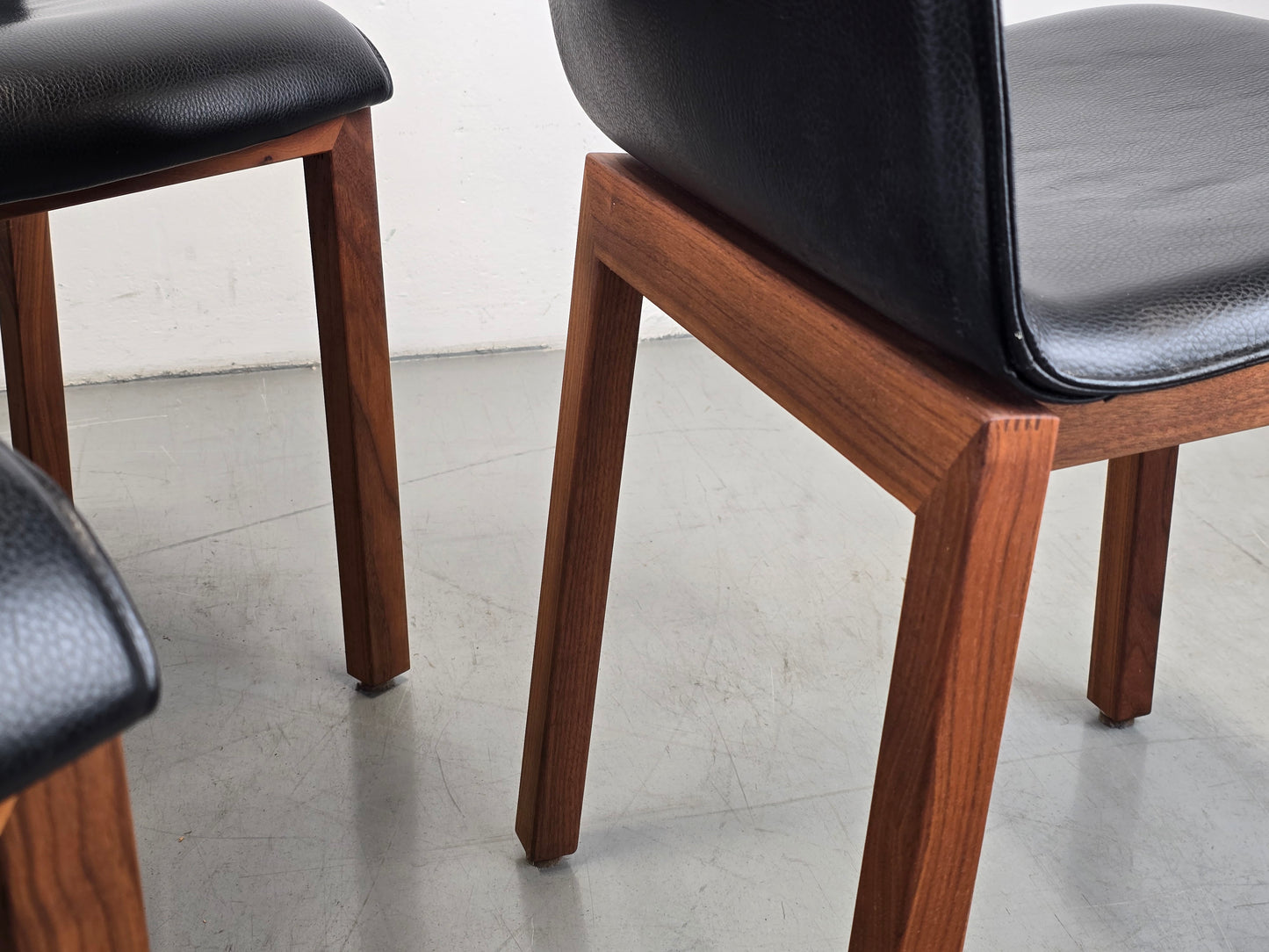 VINTAGE LEDER STÜHLE nussbaum holz stuhl esszimmer esstisch küche