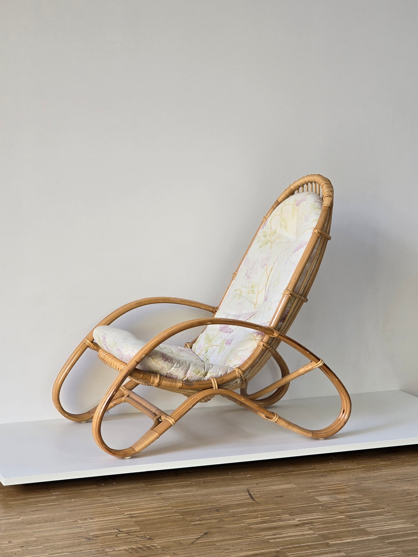 VINTAGE RATTAN SESSEL mid century tv stuhl relax designer boho