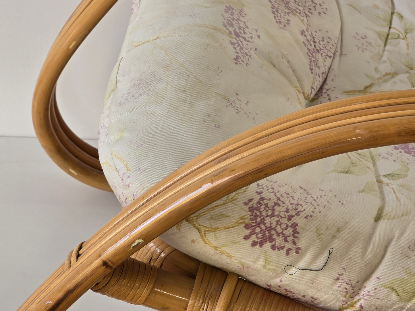 VINTAGE RATTAN SESSEL mid century tv stuhl relax designer boho