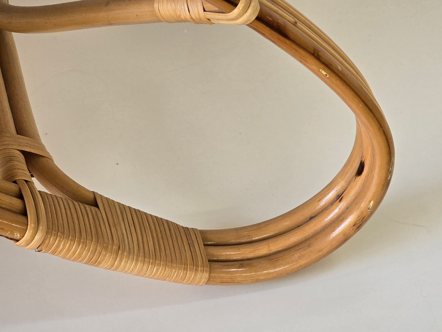 VINTAGE RATTAN SESSEL mid century tv stuhl relax designer boho