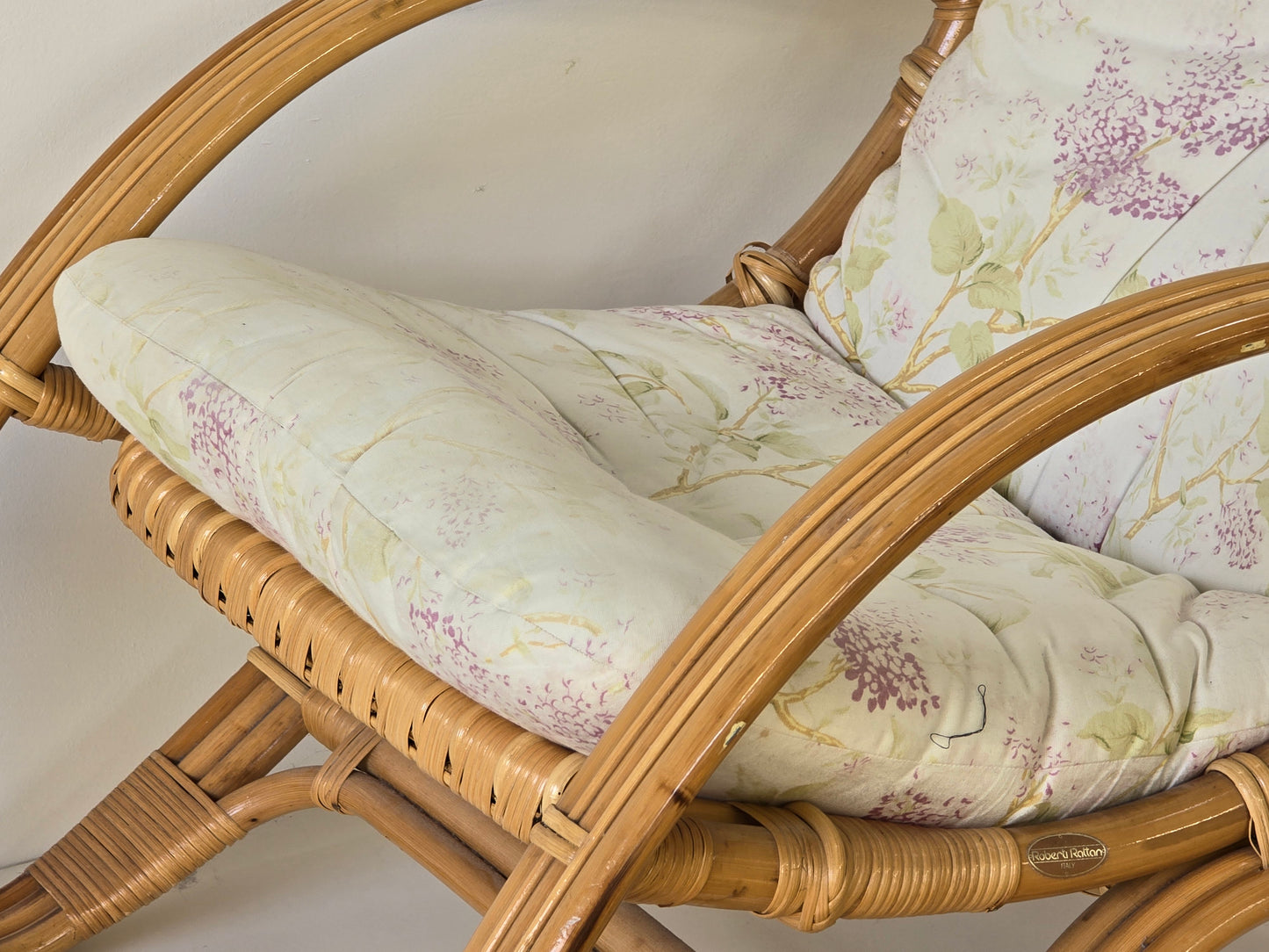 VINTAGE RATTAN SESSEL mid century tv stuhl relax designer boho