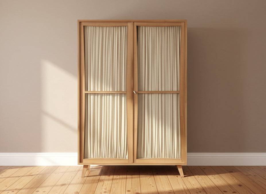 MID CENTURY KLEIDERSCHRANK schrank rüster holz vintage 1960er 60s