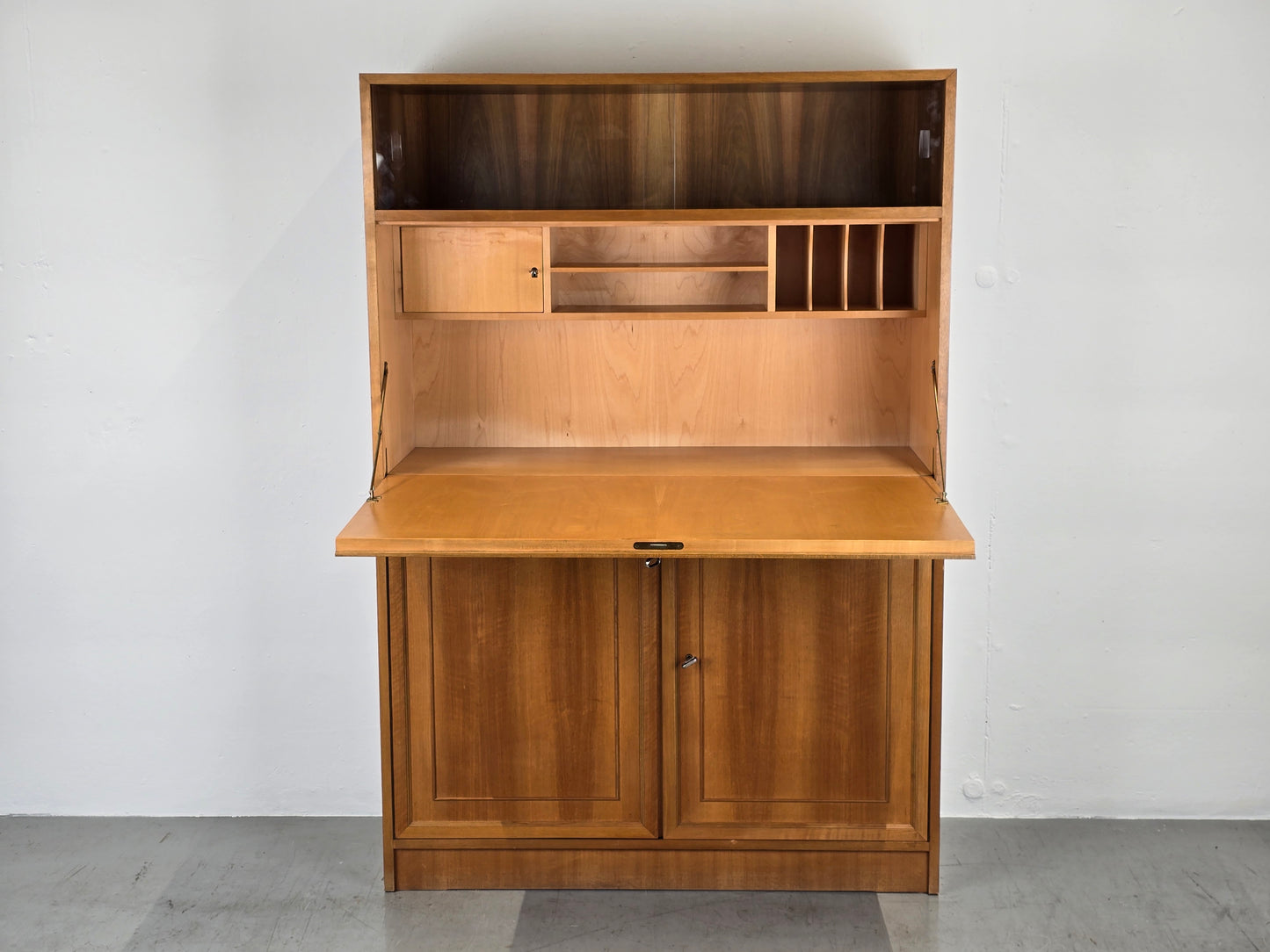 VINTAGE SEKRETÄR schrank bar nussbaum holz minibar vitirne