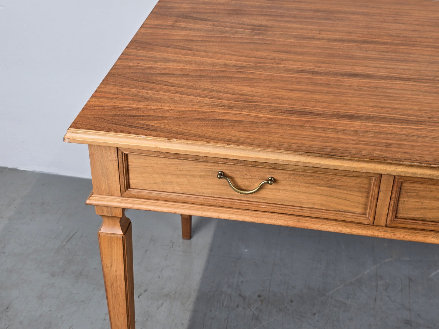 VINTAGE ESSTISCH schreibtisch tisch holz nussbaum antik schubladen