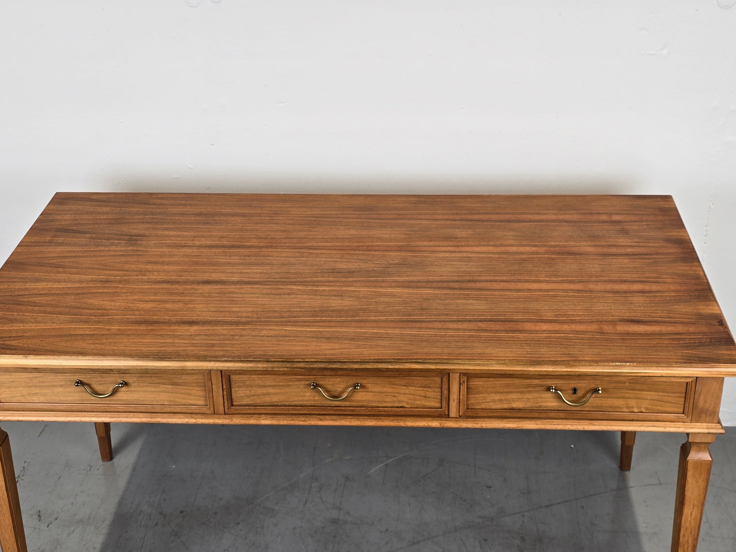 VINTAGE ESSTISCH schreibtisch tisch holz nussbaum antik schubladen