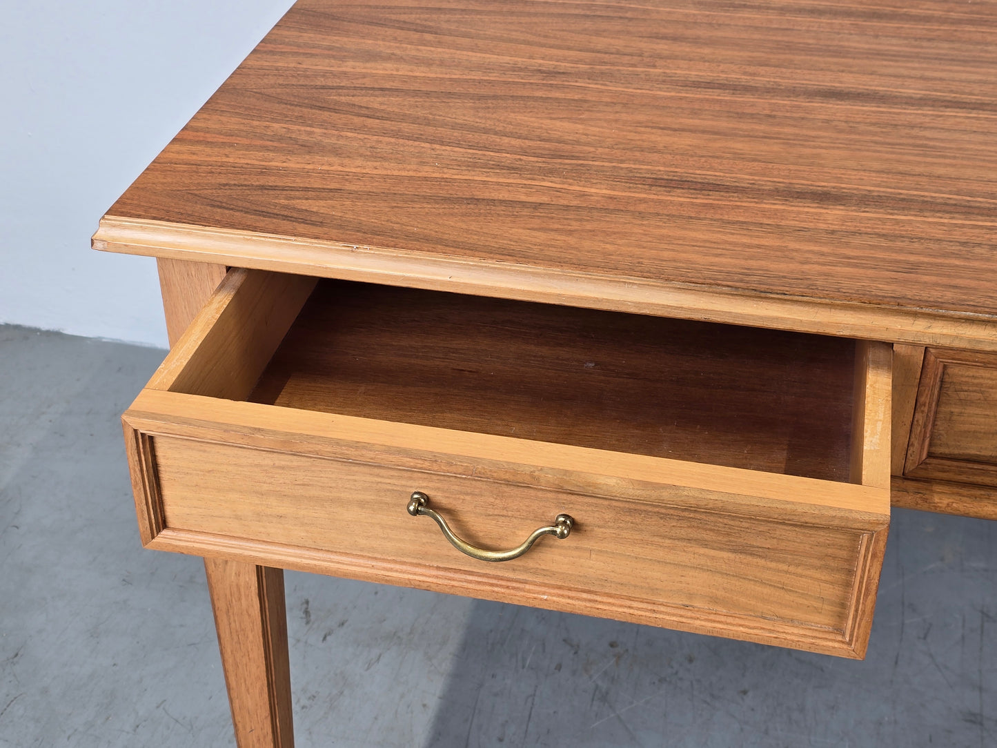 VINTAGE ESSTISCH schreibtisch tisch holz nussbaum antik schubladen