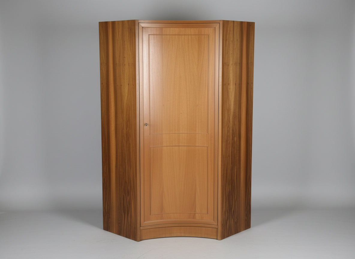 VINTAGE ECK KLEIDERSCHRANK schrank eckschrank nussbaum holz