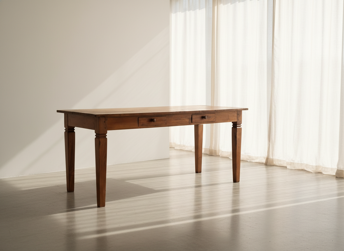 ANTIKER ESSTISCH tafel schreibtisch tisch massivholz tisch vintage schubladen