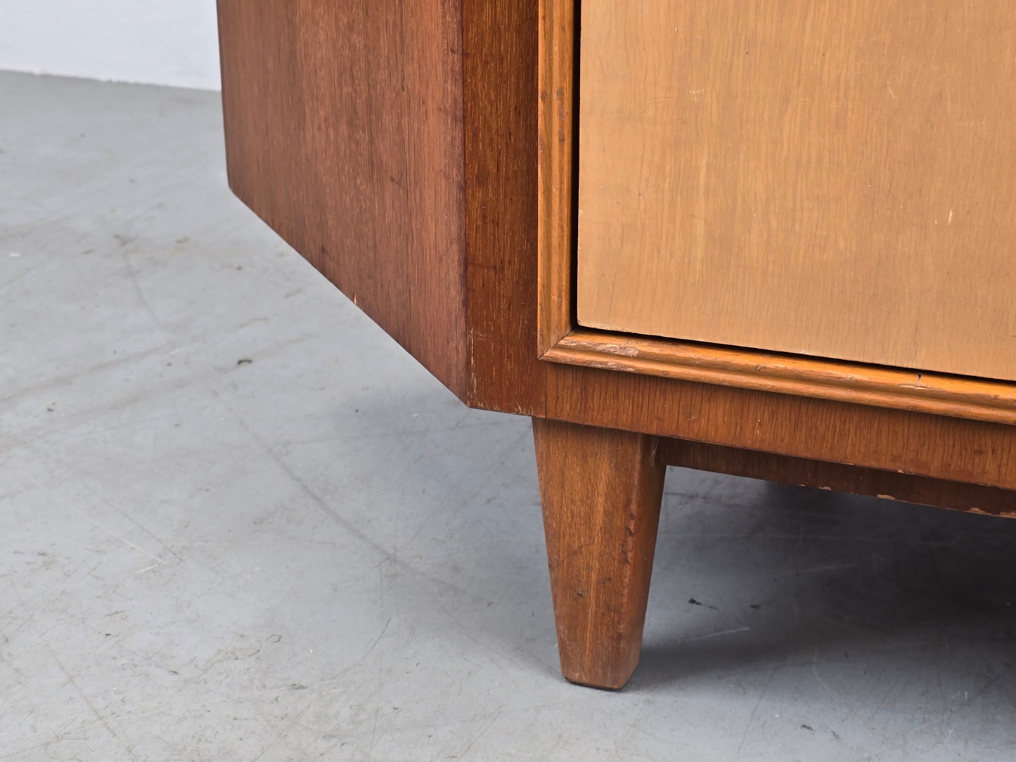 VINTAGE ECKSCHRANK kleiderschrank 1950er holz schrank eck kommode