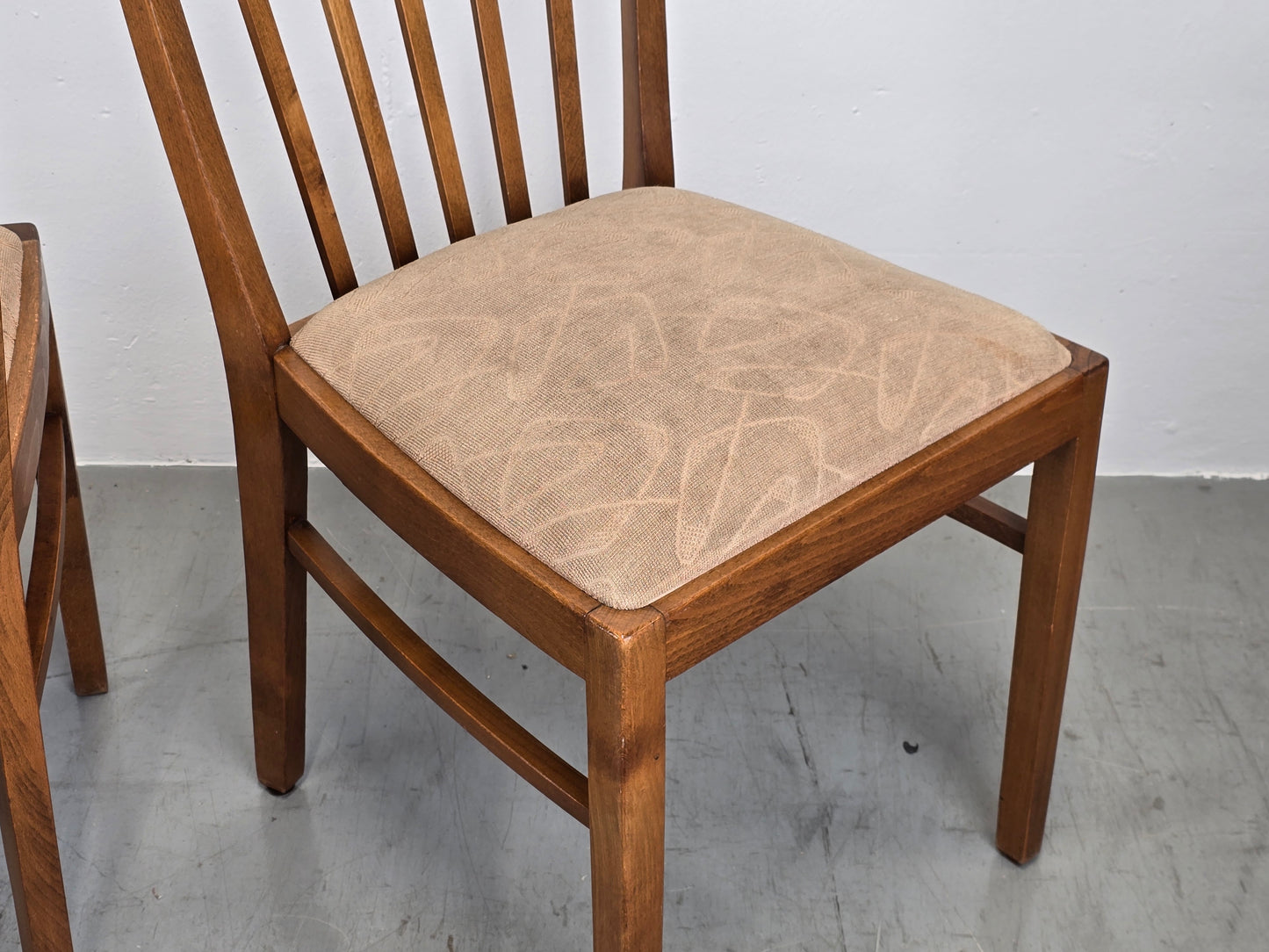 VINTAGE STUHL stühle 1960er holz nuss beige küche esstisch esszimmer mid century