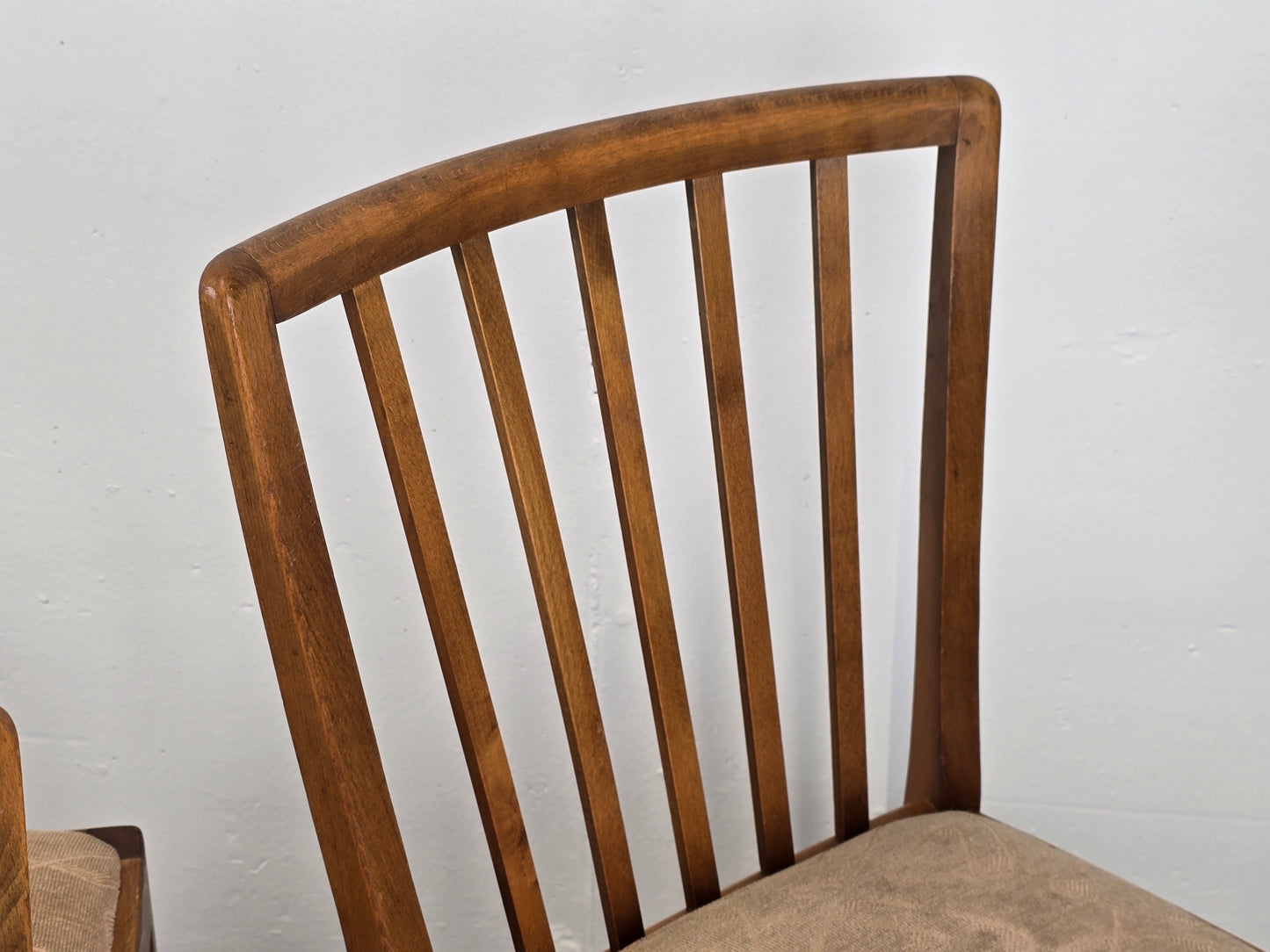 VINTAGE STUHL stühle 1960er holz nuss beige küche esstisch esszimmer mid century