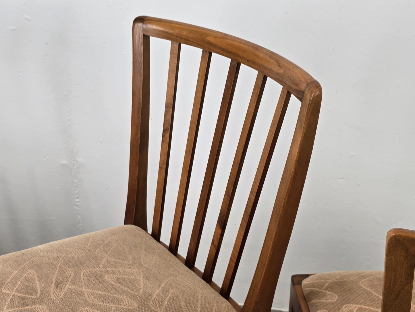 VINTAGE STUHL stühle 1960er holz nuss beige küche esstisch esszimmer mid century