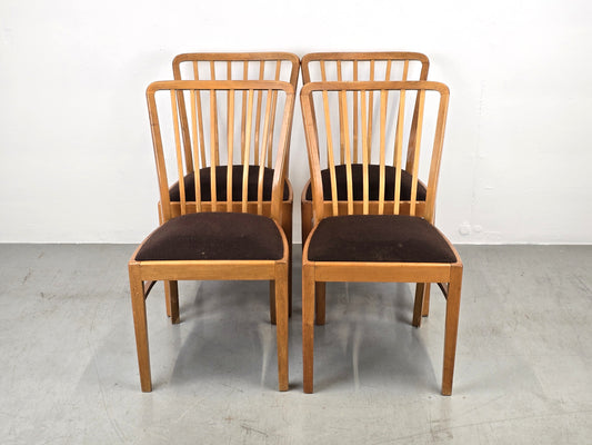 VINTAGE STUHL stühle 1960er holz nuss beige küche esstisch esszimmer mid century