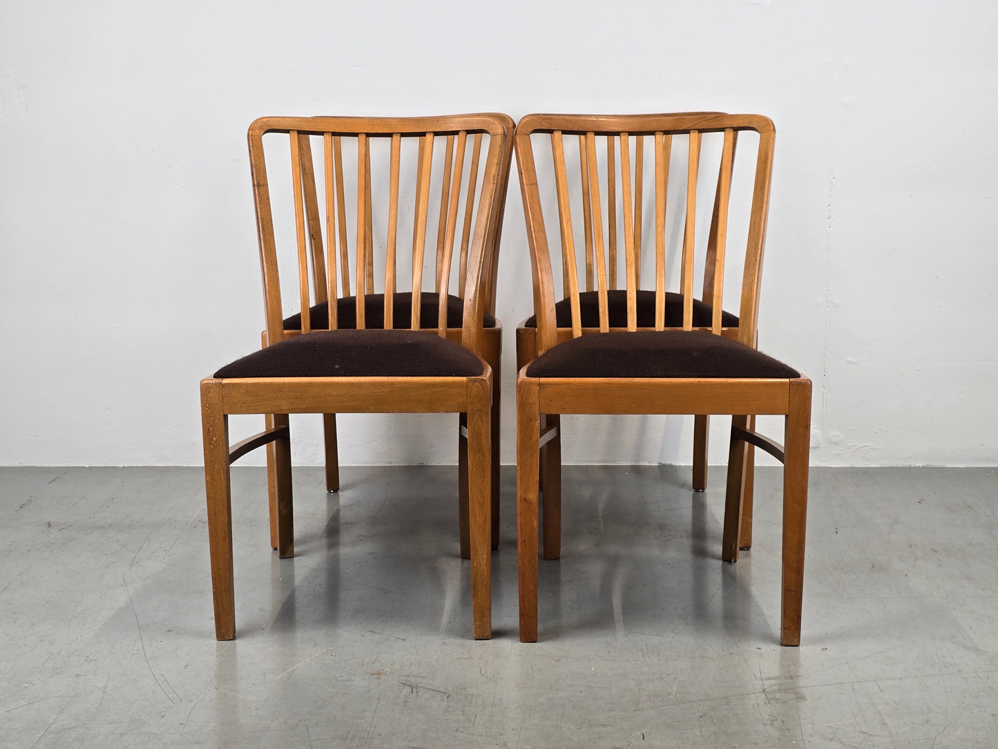 VINTAGE STUHL stühle 1960er holz nuss beige küche esstisch esszimmer mid century