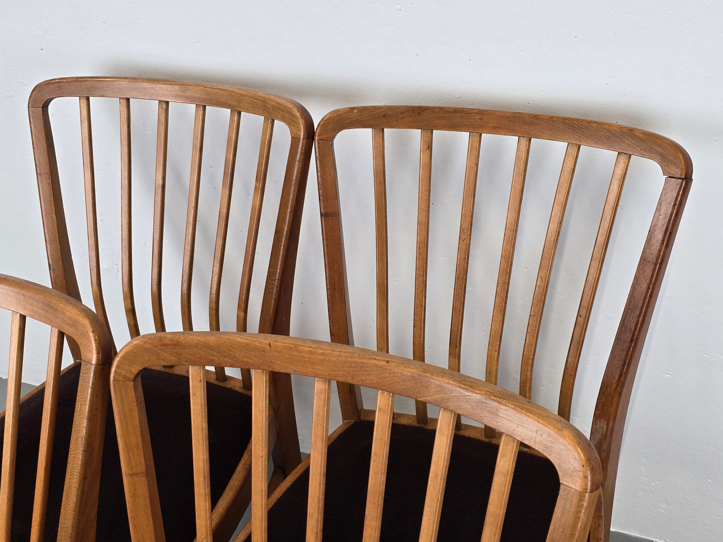 VINTAGE STUHL stühle 1960er holz nuss beige küche esstisch esszimmer mid century