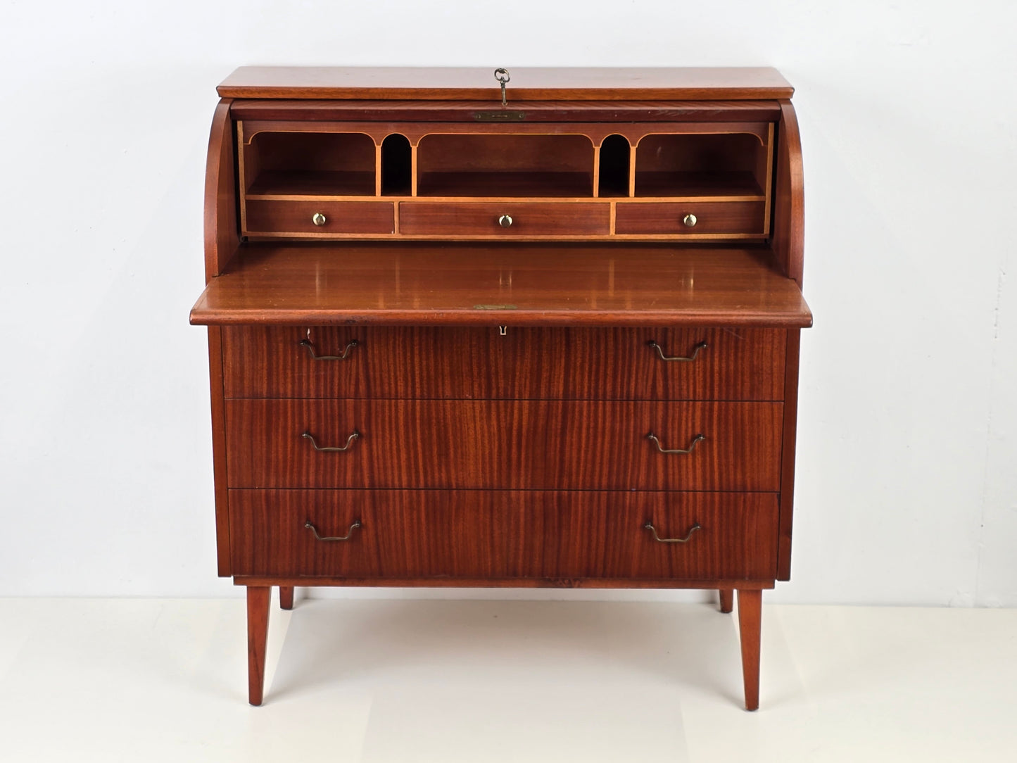 TEAK SEKRETÄR vintage holz kommode schweden schreibtisch mid century