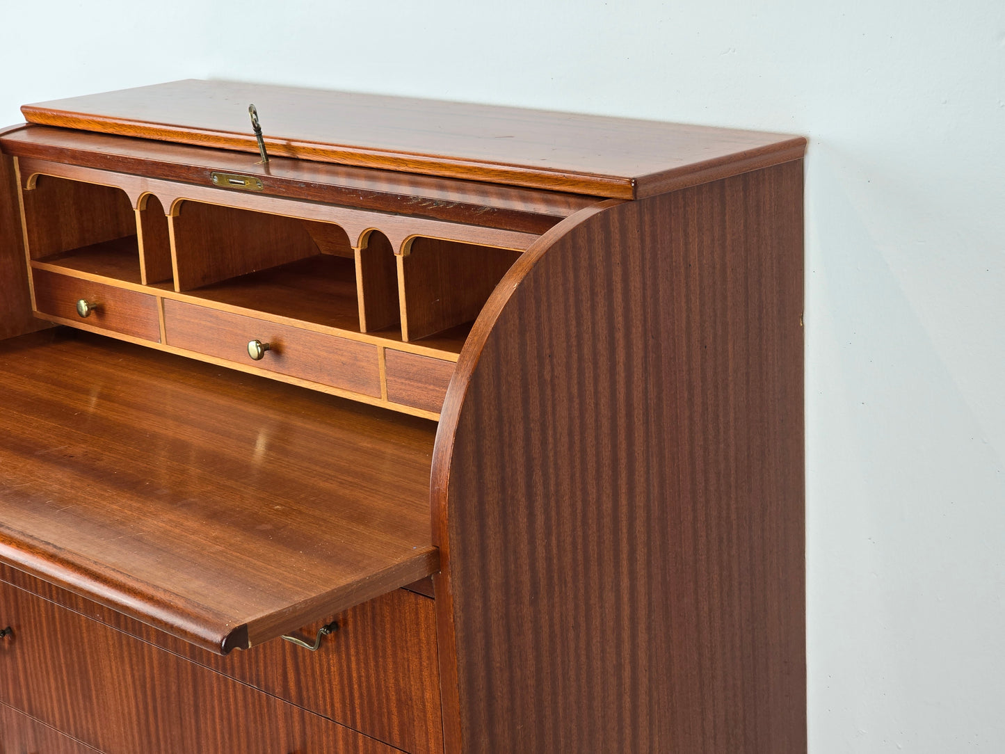 TEAK SEKRETÄR vintage holz kommode schweden schreibtisch mid century