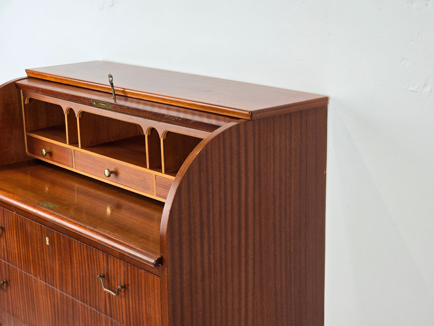 TEAK SEKRETÄR vintage holz kommode schweden schreibtisch mid century