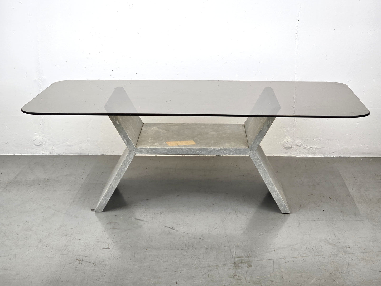 MID CENTURY COUCHTISCH rauchglas marmosvintage tisch wohnzimmer glas