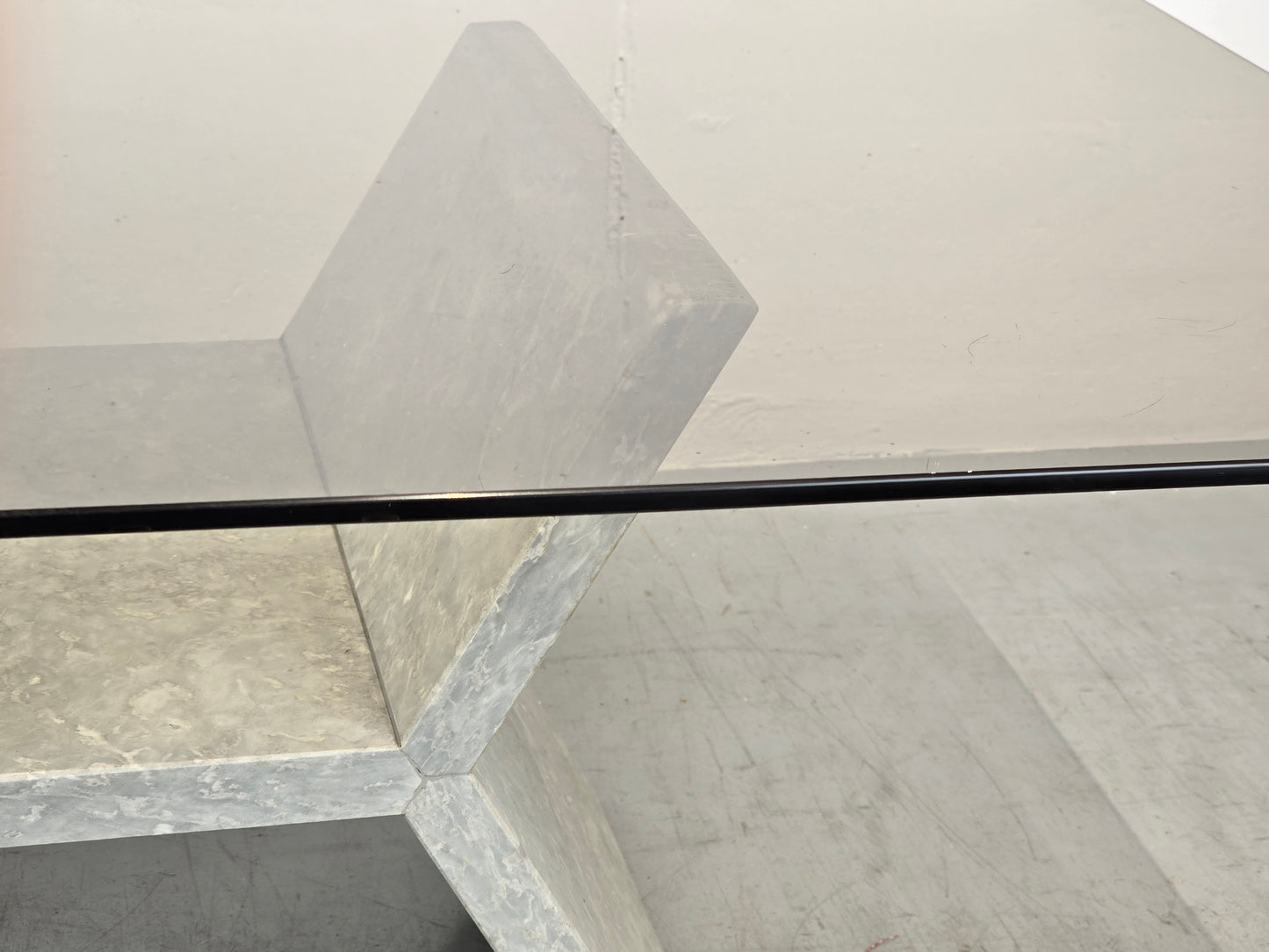 MID CENTURY COUCHTISCH rauchglas marmosvintage tisch wohnzimmer glas