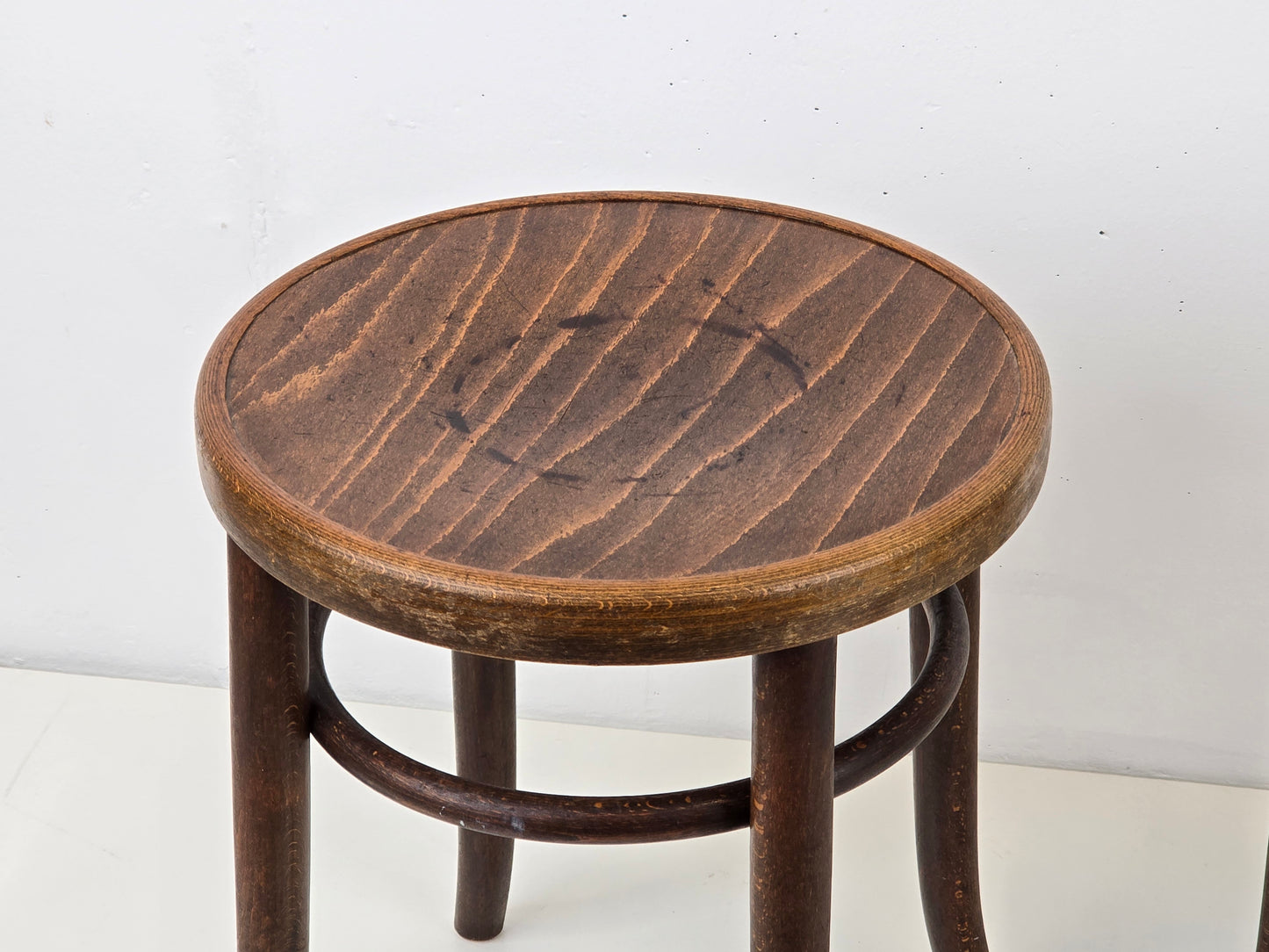 MELDER HOCKER holz vintage antik thonet stuhl küche arbeitshocker braun