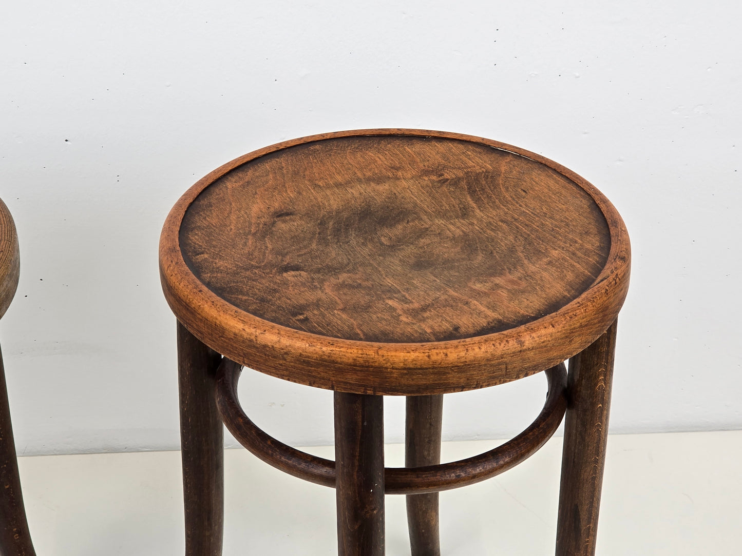 MELDER HOCKER holz vintage antik thonet stuhl küche arbeitshocker braun