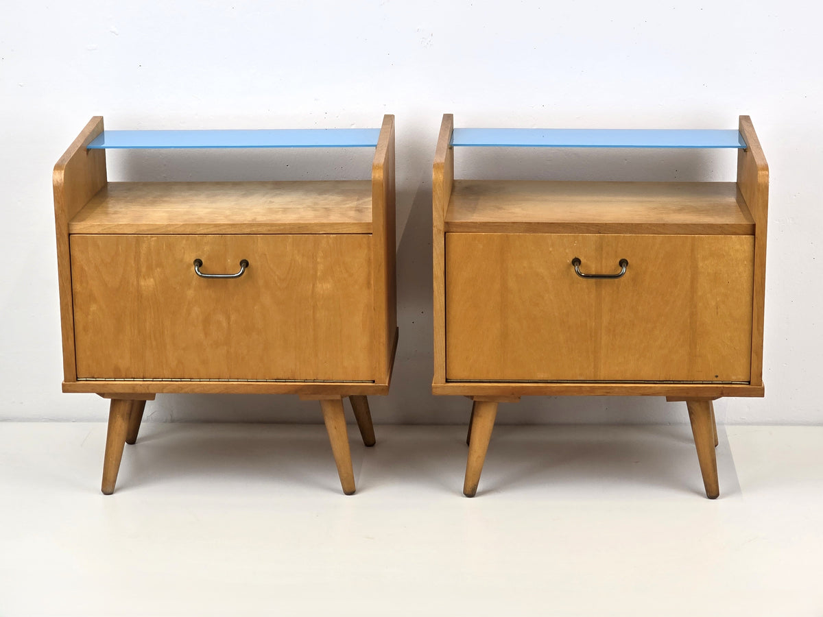 VINTAGE 2ER SET NACHTTISCHE nachttisch holz 1960er schlafzimmer tisch – Renz and Friends