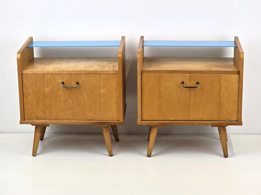 VINTAGE 2ER SET NACHTTISCHE nachttisch holz 1960er schlafzimmer tisch kommode