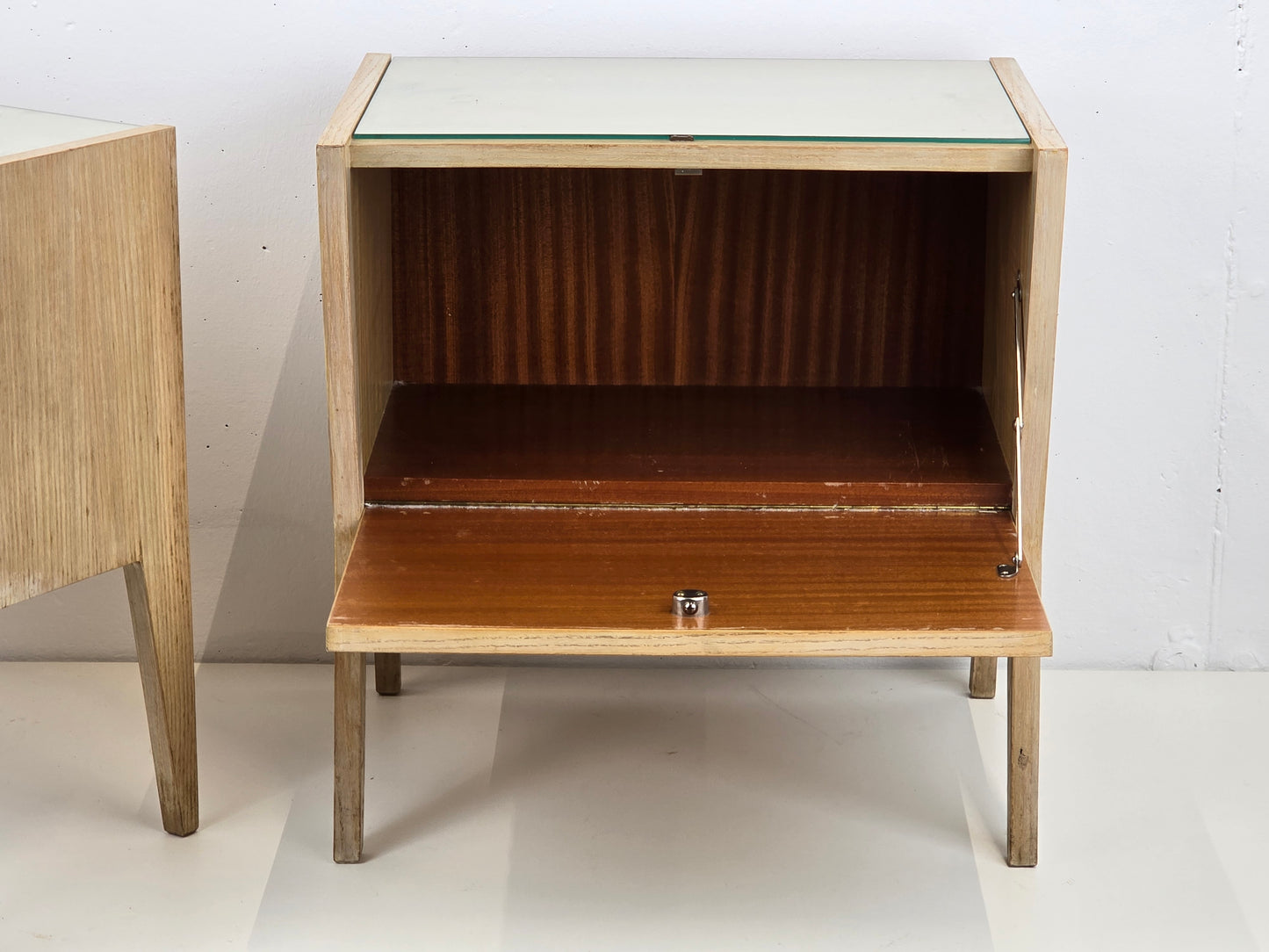 VINTAGE 2ER SET NACHTTISCHE nachttisch holz 1960er schlafzimmer tisch kommode