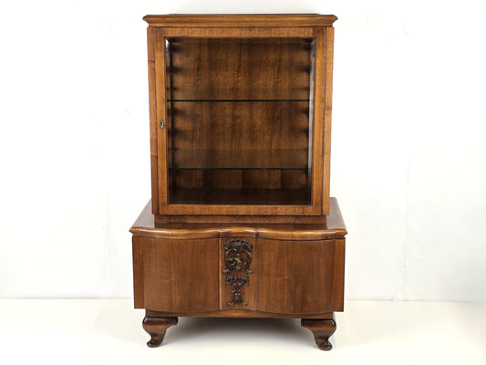 ANTIK VITRINE holz kommode schränckchen vitrinenschrank vintage