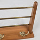 VINTAGE GARDEROBE hutablage mid century hacken holz gold messing flur