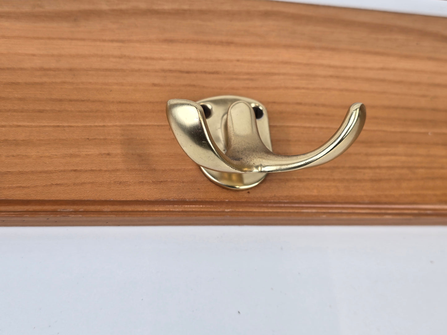 VINTAGE GARDEROBE hutablage mid century hacken holz gold messing flur