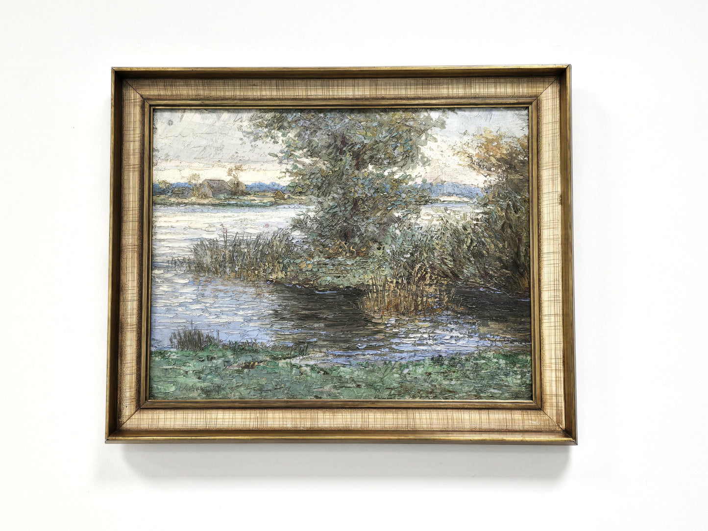 VINTAGE ÖLGEMÄLDE E.A: SCHMIDT bild gemälde kunst rahmen gold impressionismus