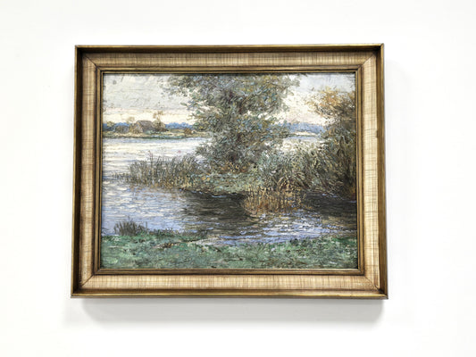 VINTAGE ÖLGEMÄLDE E.A: SCHMIDT bild gemälde kunst rahmen gold impressionismus