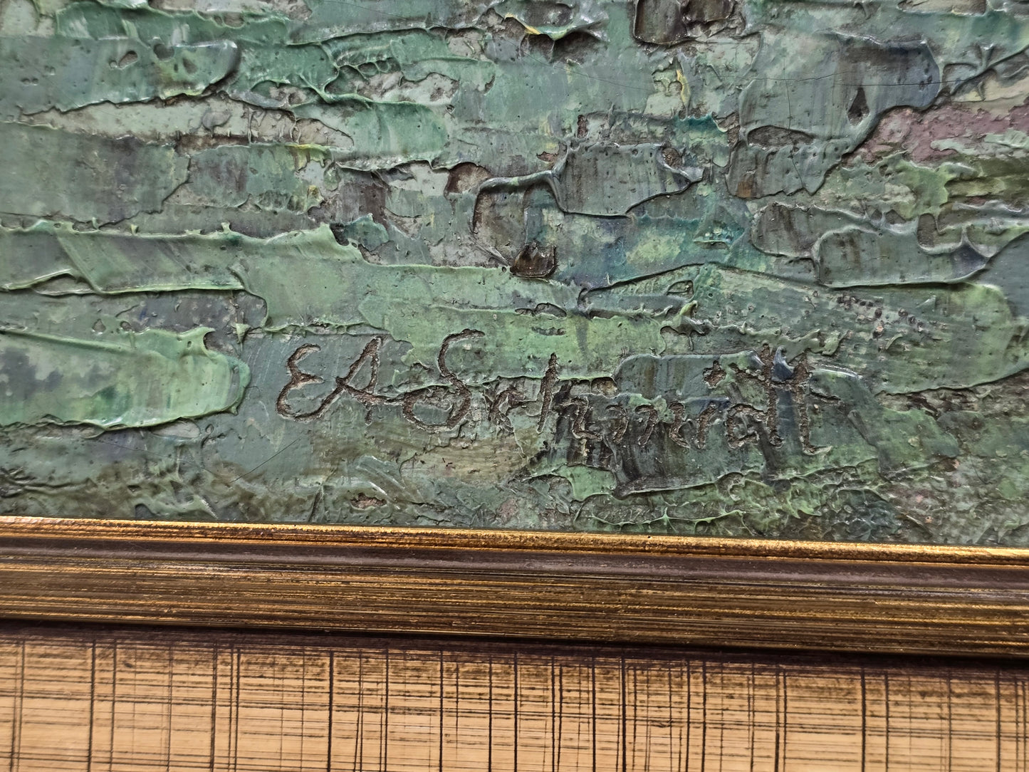 VINTAGE ÖLGEMÄLDE E.A: SCHMIDT bild gemälde kunst rahmen gold impressionismus