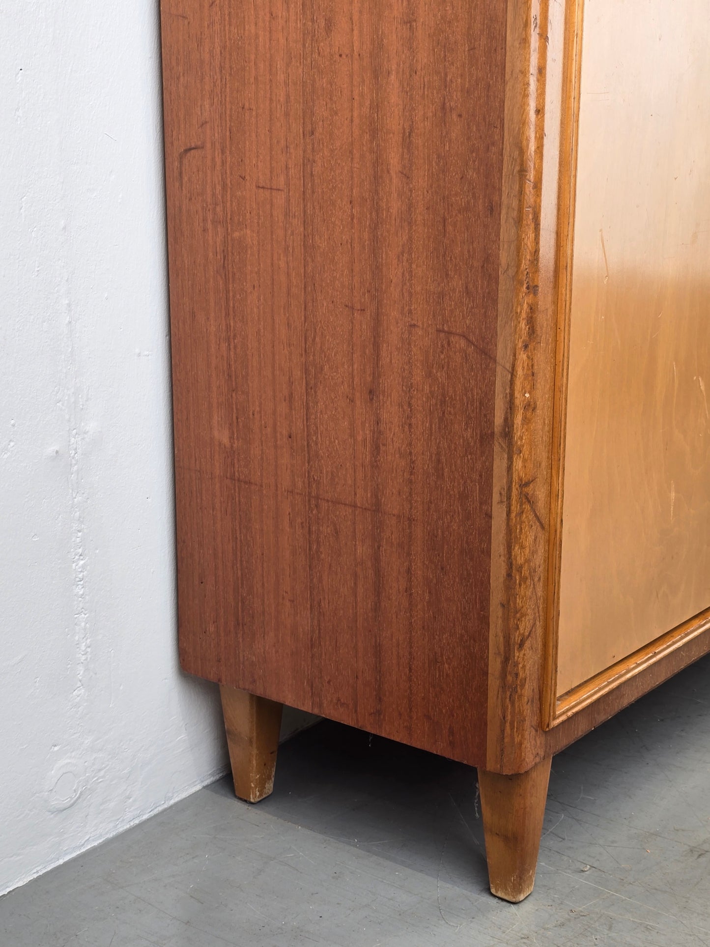 VINTAGE KLEIDERSCHRANK holz schrank Teak 1960er mid century